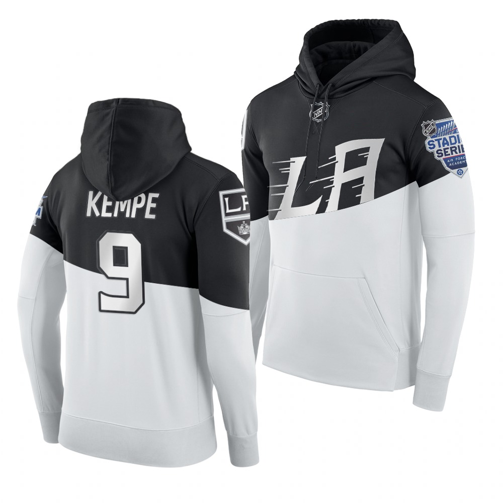 Adidas Los Angeles Kings #9 Adrian Kempe Men's 2020 Stadium Series White Black NHL Hoodie